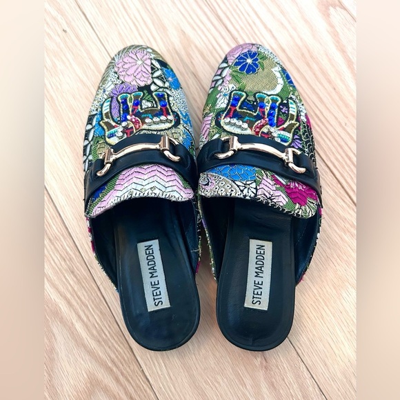 STEVE MADDEN Kandi Mule Elephant Tapestry Shoes Size 6 - Picture 6 of 9